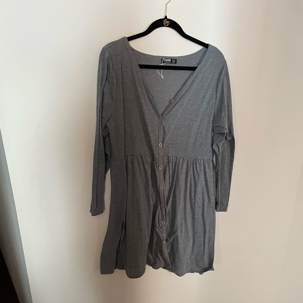 Gray button down dress